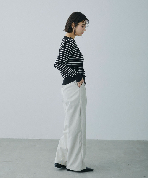 Mirette(ミレット)の「センターライン セミワイドストレートパンツ / Center Line Semi-Wide Straight Pants(スラックス・レディース・カーキ/ブラウン/オフホワイト・SMALL/MEDIUM/LARGE)」の17枚目の写真