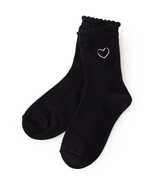 apres les cours（アプレレクール）の「ハートあきソックス（ソックス/靴下・キッズ・イエロー/アイボリー/ブラック・21/18/15 ）」の2枚目の写真