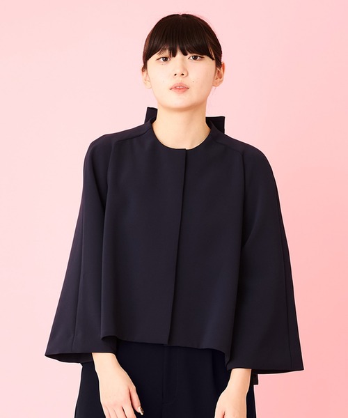 Ranerrh(ラネリ)の「【NAVY】8261-030702NV バックリボンジャケット【お受験・入卒式・結婚式】【セットアップ展開有】【オフィス/ビジネスにも使える】ネイビーシリーズ(ノーカラージャケット・レディース・ネイビー・40/38)」の1枚目の写真