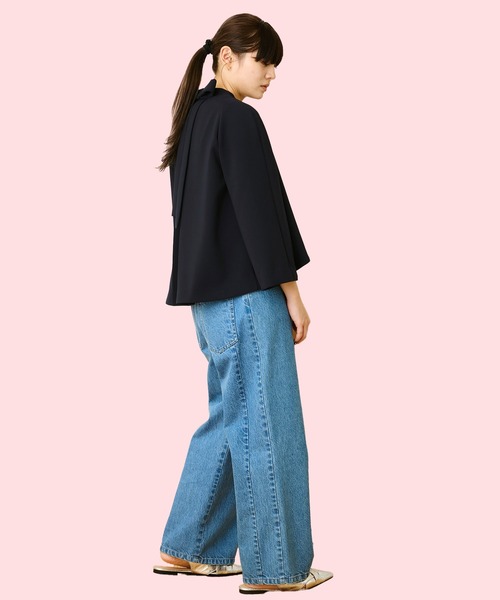 Ranerrh(ラネリ)の「【NAVY】8261-030702NV バックリボンジャケット【お受験・入卒式・結婚式】【セットアップ展開有】【オフィス/ビジネスにも使える】ネイビーシリーズ(ノーカラージャケット・レディース・ネイビー・40/38)」の8枚目の写真