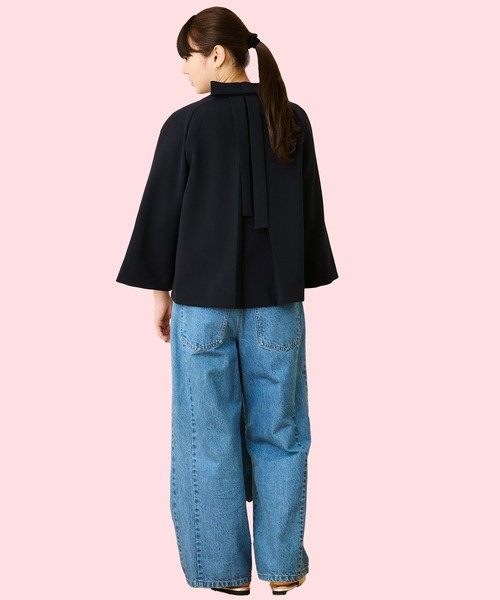 Ranerrh(ラネリ)の「【NAVY】8261-030702NV バックリボンジャケット【お受験・入卒式・結婚式】【セットアップ展開有】【オフィス/ビジネスにも使える】ネイビーシリーズ(ノーカラージャケット・レディース・ネイビー・40/38)」の9枚目の写真