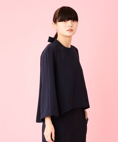 Ranerrh(ラネリ)の「【NAVY】8261-030702NV バックリボンジャケット【お受験・入卒式・結婚式】【セットアップ展開有】【オフィス/ビジネスにも使える】ネイビーシリーズ(ノーカラージャケット・レディース・ネイビー・40/38)」の15枚目の写真