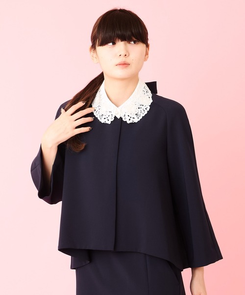 Ranerrh(ラネリ)の「【NAVY】8261-030702NV バックリボンジャケット【お受験・入卒式・結婚式】【セットアップ展開有】【オフィス/ビジネスにも使える】ネイビーシリーズ(ノーカラージャケット・レディース・ネイビー・40/38)」の11枚目の写真