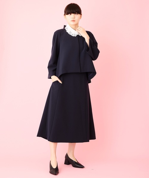 Ranerrh(ラネリ)の「【NAVY】8261-030702NV バックリボンジャケット【お受験・入卒式・結婚式】【セットアップ展開有】【オフィス/ビジネスにも使える】ネイビーシリーズ(ノーカラージャケット・レディース・ネイビー・40/38)」の12枚目の写真