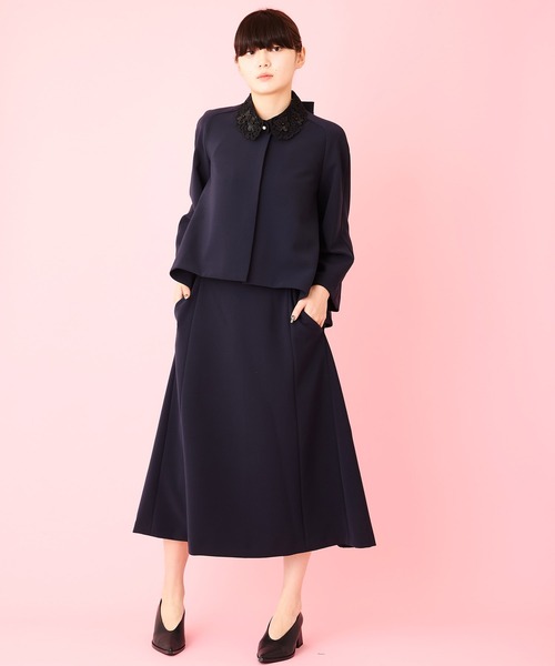 Ranerrh(ラネリ)の「【NAVY】8261-030702NV バックリボンジャケット【お受験・入卒式・結婚式】【セットアップ展開有】【オフィス/ビジネスにも使える】ネイビーシリーズ(ノーカラージャケット・レディース・ネイビー・40/38)」の20枚目の写真