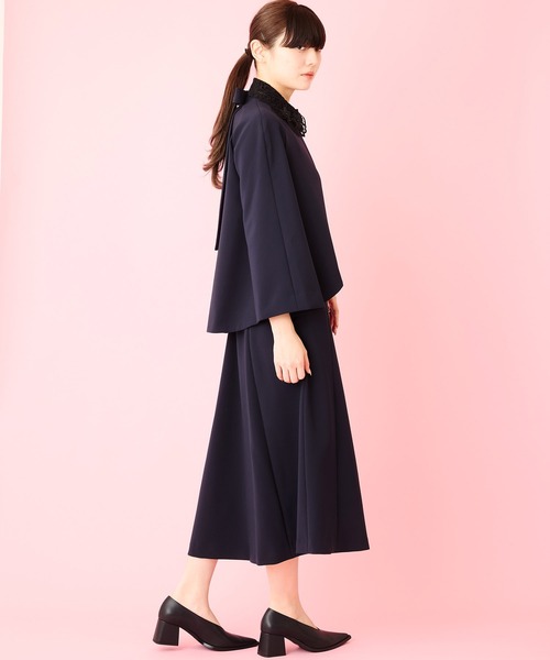 Ranerrh(ラネリ)の「【NAVY】8261-030702NV バックリボンジャケット【お受験・入卒式・結婚式】【セットアップ展開有】【オフィス/ビジネスにも使える】ネイビーシリーズ(ノーカラージャケット・レディース・ネイビー・40/38)」の22枚目の写真