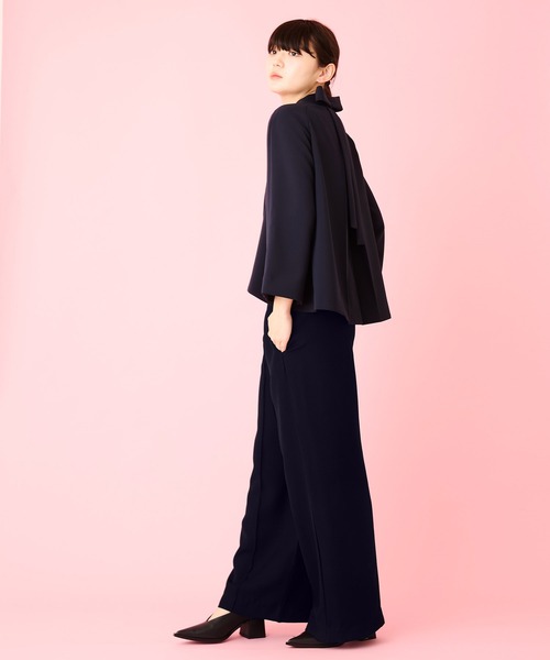 Ranerrh(ラネリ)の「【NAVY】8261-030702NV バックリボンジャケット【お受験・入卒式・結婚式】【セットアップ展開有】【オフィス/ビジネスにも使える】ネイビーシリーズ(ノーカラージャケット・レディース・ネイビー・40/38)」の3枚目の写真