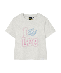 [ワキウィリー x Lee] ウィメンズアイリリリクロップ半袖Tシャツライトグレー