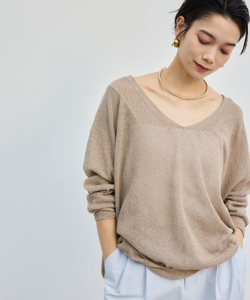 BARNYARDSTORM（バンヤードストーム）の「BARNYARDSTORM / 2WAYライトペーパーニット【WEB限定カラー】（ニット/セーター・レディース・ブラック/オフホワイト/ベージュ/レッド/ライトブルー・FREE）」の13枚目の写真