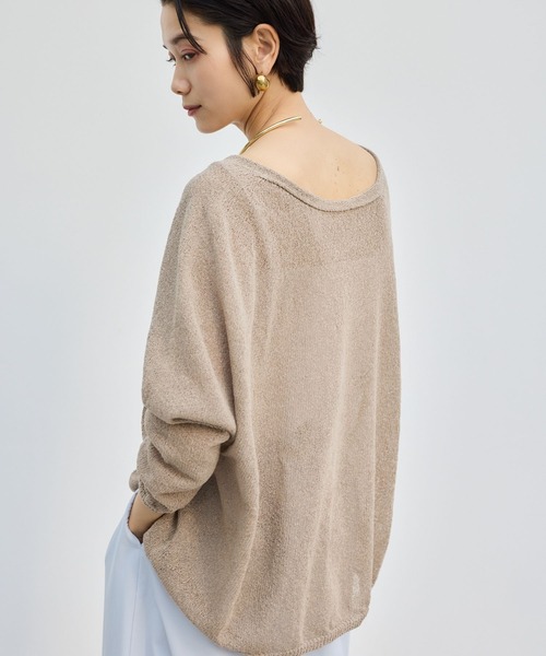 BARNYARDSTORM（バンヤードストーム）の「BARNYARDSTORM / 2WAYライトペーパーニット【WEB限定カラー】（ニット/セーター・レディース・ブラック/オフホワイト/ベージュ/レッド/ライトブルー・FREE）」の15枚目の写真