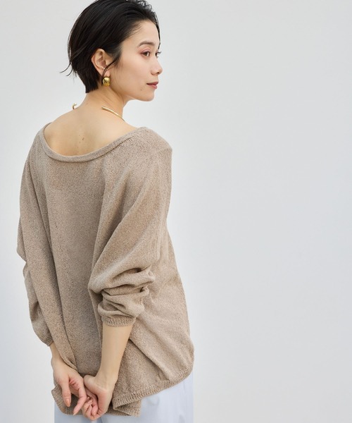 BARNYARDSTORM（バンヤードストーム）の「BARNYARDSTORM / 2WAYライトペーパーニット【WEB限定カラー】（ニット/セーター・レディース・ブラック/オフホワイト/ベージュ/レッド/ライトブルー・FREE）」の18枚目の写真