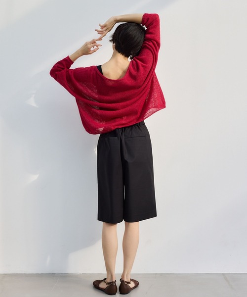 BARNYARDSTORM（バンヤードストーム）の「BARNYARDSTORM / 2WAYライトペーパーニット【WEB限定カラー】（ニット/セーター・レディース・ブラック/オフホワイト/ベージュ/レッド/ライトブルー・FREE）」の9枚目の写真