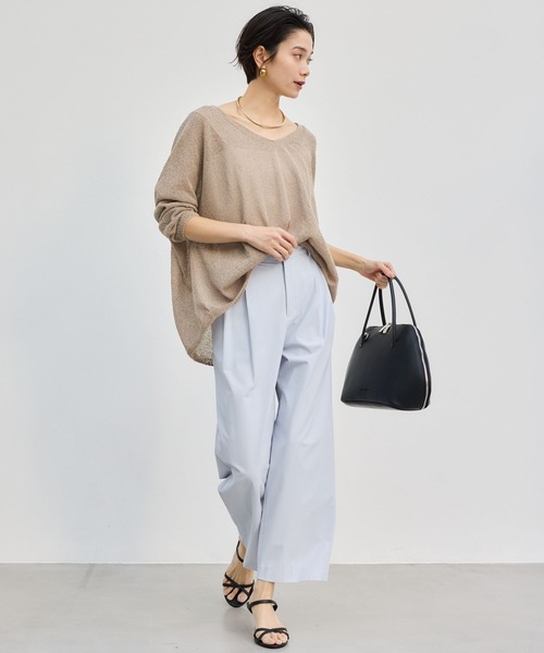 BARNYARDSTORM（バンヤードストーム）の「BARNYARDSTORM / 2WAYライトペーパーニット【WEB限定カラー】（ニット/セーター・レディース・ブラック/オフホワイト/ベージュ/レッド/ライトブルー・FREE）」の16枚目の写真