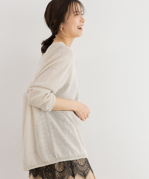 BARNYARDSTORM（バンヤードストーム）の「BARNYARDSTORM / 2WAYライトペーパーニット【WEB限定カラー】（ニット/セーター・レディース・ブラック/オフホワイト/ベージュ/レッド/ライトブルー・FREE）」の20枚目の写真