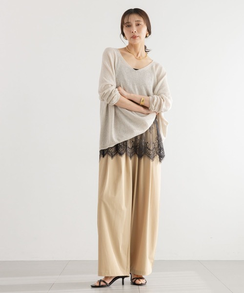 BARNYARDSTORM（バンヤードストーム）の「BARNYARDSTORM / 2WAYライトペーパーニット【WEB限定カラー】（ニット/セーター・レディース・ブラック/オフホワイト/ベージュ/レッド/ライトブルー・FREE）」の21枚目の写真