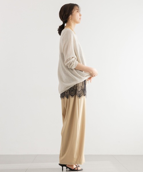 BARNYARDSTORM（バンヤードストーム）の「BARNYARDSTORM / 2WAYライトペーパーニット【WEB限定カラー】（ニット/セーター・レディース・ブラック/オフホワイト/ベージュ/レッド/ライトブルー・FREE）」の22枚目の写真