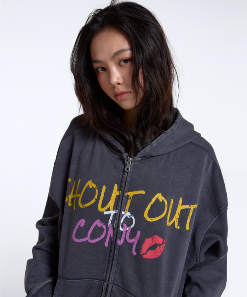 CONY(コール アウト ニューイヤー)の「シャラウトトゥコニグラフィックフードパーカー / チャコール(パーカー・レディース・その他・OS)」の6枚目の写真