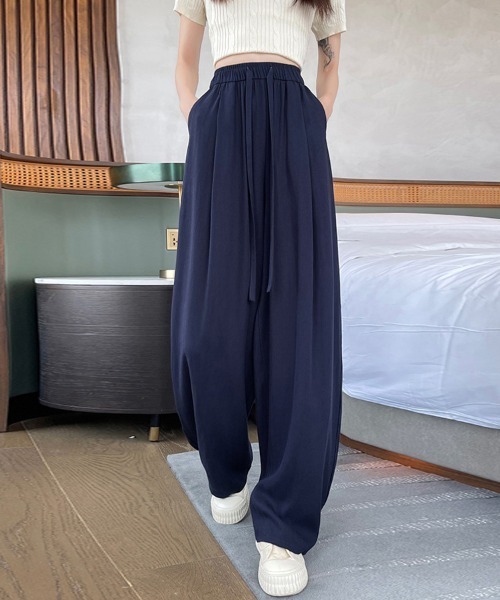ReRe(リリ)の「ワイドシルエットパンツ(その他パンツ・レディース・ブラック/ダークグレー/ネイビー/オフホワイト・SMALL/LARGE/X-LARGE/MEDIUM)」の6枚目の写真