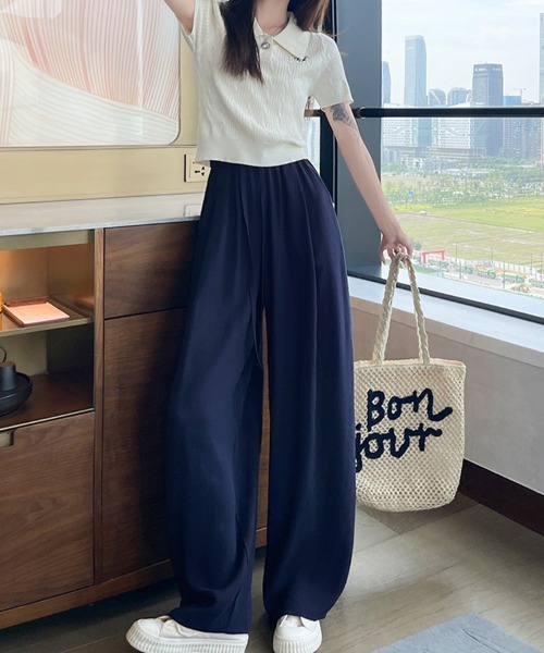 ReRe(リリ)の「ワイドシルエットパンツ(その他パンツ・レディース・ブラック/ダークグレー/ネイビー/オフホワイト・SMALL/LARGE/X-LARGE/MEDIUM)」の9枚目の写真
