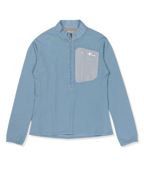 Foxfire(フォックスファイヤー)の「マイクログリッドWハーフZIP(Tシャツ/カットソー・レディース・ライトブルー・L/S)」の1枚目の写真