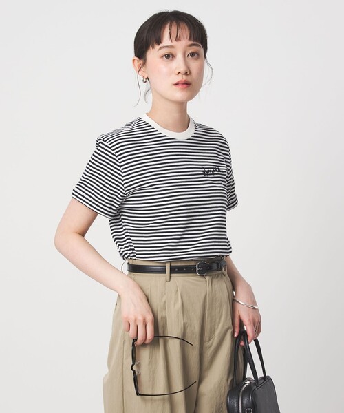 GYMPHLEX（ジムフレックス）の「＜Gymphlex＞ショートスリーブ エンブロイダリー Tシャツ（Tシャツ/カットソー・レディース・その他1/ダークグレー/オフホワイト/コバルトブルー・FREE）」の4枚目の写真