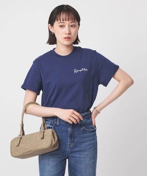 GYMPHLEX（ジムフレックス）の「＜Gymphlex＞ショートスリーブ エンブロイダリー Tシャツ（Tシャツ/カットソー・レディース・その他1/ダークグレー/オフホワイト/コバルトブルー・FREE）」の3枚目の写真