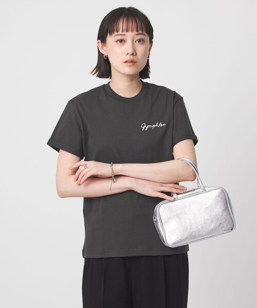 GYMPHLEX（ジムフレックス）の「＜Gymphlex＞ショートスリーブ エンブロイダリー Tシャツ（Tシャツ/カットソー・レディース・その他1/ダークグレー/オフホワイト/コバルトブルー・FREE）」の2枚目の写真