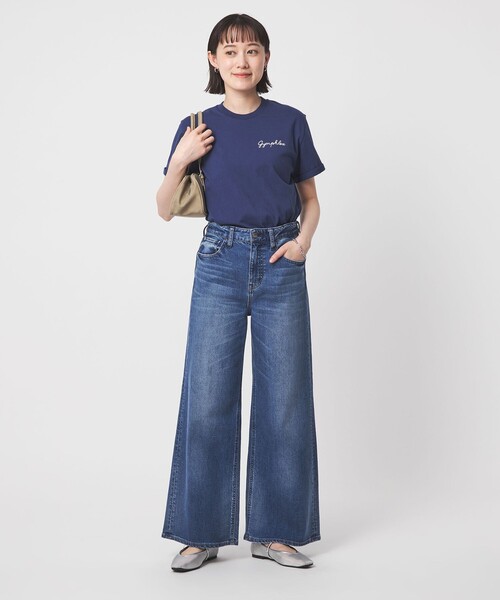 GYMPHLEX（ジムフレックス）の「＜Gymphlex＞ショートスリーブ エンブロイダリー Tシャツ（Tシャツ/カットソー・レディース・その他1/ダークグレー/オフホワイト/コバルトブルー・FREE）」の6枚目の写真
