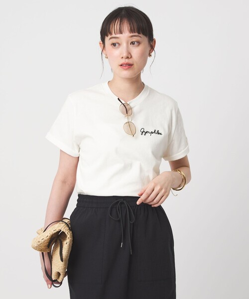 GYMPHLEX（ジムフレックス）の「＜Gymphlex＞ショートスリーブ エンブロイダリー Tシャツ（Tシャツ/カットソー・レディース・その他1/ダークグレー/オフホワイト/コバルトブルー・FREE）」の8枚目の写真
