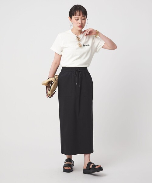 GYMPHLEX（ジムフレックス）の「＜Gymphlex＞ショートスリーブ エンブロイダリー Tシャツ（Tシャツ/カットソー・レディース・その他1/ダークグレー/オフホワイト/コバルトブルー・FREE）」の10枚目の写真