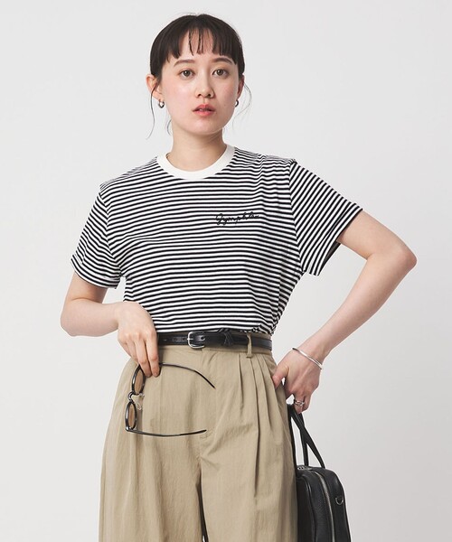 GYMPHLEX（ジムフレックス）の「＜Gymphlex＞ショートスリーブ エンブロイダリー Tシャツ（Tシャツ/カットソー・レディース・その他1/ダークグレー/オフホワイト/コバルトブルー・FREE）」の16枚目の写真