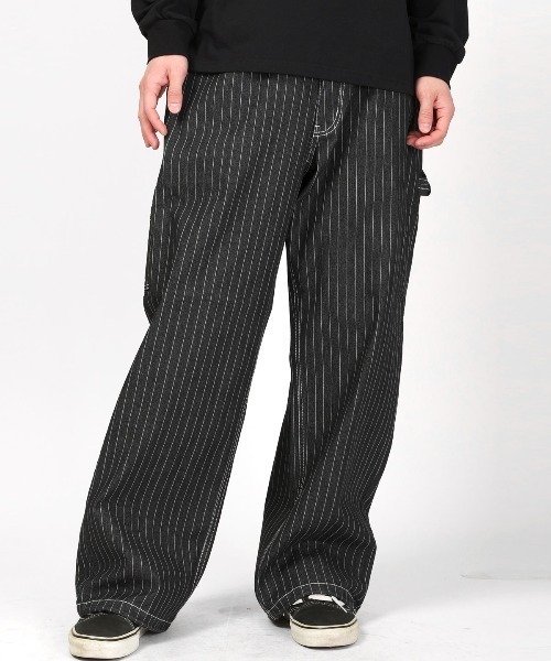 LUXSTYLE(ラグスタイル)の「ヒッコリーペインターパンツ(その他パンツ・メンズ・ブルー/ブラック・L/M)」の1枚目の写真