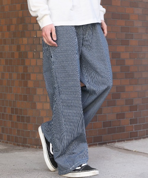 LUXSTYLE(ラグスタイル)の「ヒッコリーペインターパンツ(その他パンツ・メンズ・ブルー/ブラック・L/M)」の3枚目の写真