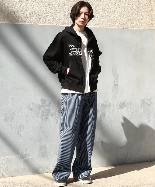 LUXSTYLE(ラグスタイル)の「ヒッコリーペインターパンツ(その他パンツ・メンズ・ブルー/ブラック・L/M)」の7枚目の写真