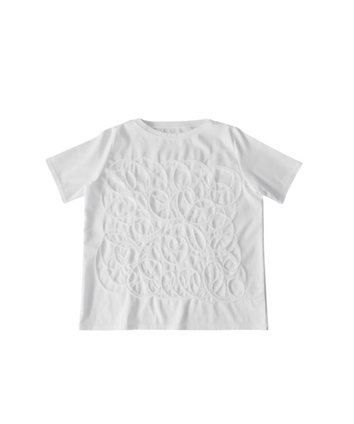antiqua（アンティカ）の「立体刺繍 テープデザイン Tシャツ（Tシャツ/カットソー・レディース・ホワイト/ブラック・ONESIZE）」の11枚目の写真