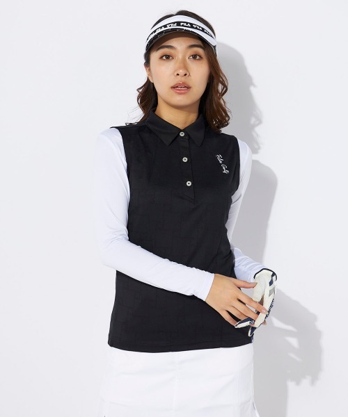 FILA GOLF(フィラゴルフ )の「【FILA GOLF:フィラゴルフ】レディースノースリーブ+インナーシャツ ゴルフ(シャツ/ブラウス・レディース・ブラック・MEDIUM/LARGE/SMALL)」の14枚目の写真