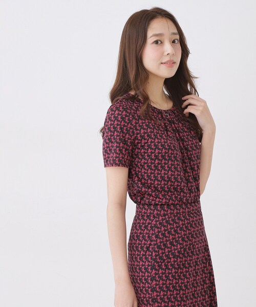 COUP DE CHANCE(クードシャンス)の「【手洗い可/日本製/セットアップ可】幾何柄カットソー(Tシャツ/カットソー・レディース・ピンク系/ダークブラウン系/ブラック系・40/38/36/34)」の10枚目の写真