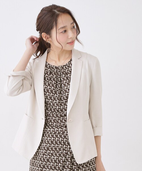 COUP DE CHANCE(クードシャンス)の「【手洗い可/日本製/セットアップ可】幾何柄カットソー(Tシャツ/カットソー・レディース・ピンク系/ダークブラウン系/ブラック系・40/38/36/34)」の14枚目の写真