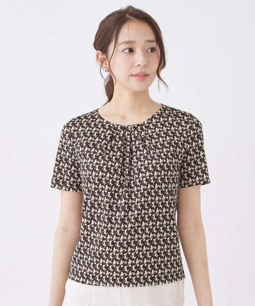 COUP DE CHANCE(クードシャンス)の「【手洗い可/日本製/セットアップ可】幾何柄カットソー(Tシャツ/カットソー・レディース・ピンク系/ダークブラウン系/ブラック系・40/38/36/34)」の20枚目の写真