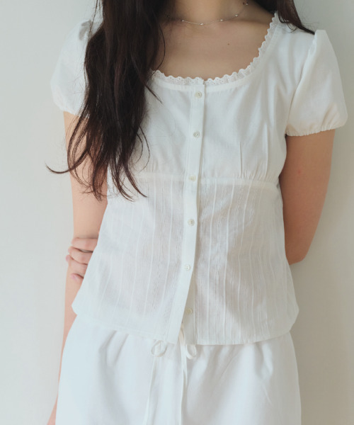 HOMEBODY THINGS（ホームバディ ティングズ）の「Lace Puff Blouse (WHITE)（シャツ/ブラウス・レディース・その他・2/1）」の7枚目の写真