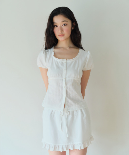 HOMEBODY THINGS（ホームバディ ティングズ）の「Lace Puff Blouse (WHITE)（シャツ/ブラウス・レディース・その他・2/1）」の3枚目の写真