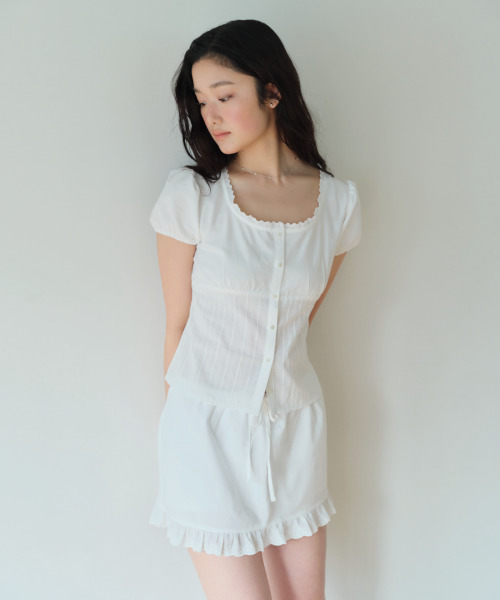 HOMEBODY THINGS（ホームバディ ティングズ）の「Lace Puff Blouse (WHITE)（シャツ/ブラウス・レディース・その他・2/1）」の6枚目の写真