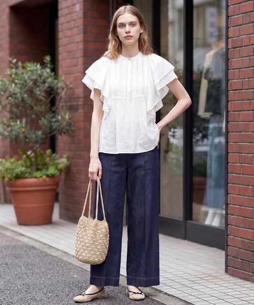 DRESSTERIOR(ドレステリア)の「コットンシルク ラッフルスリーブ ブラウス(シャツ/ブラウス・レディース・オレンジ/ブラウン系その他/オフホワイト・36/38)」の6枚目の写真