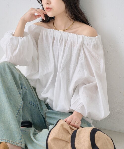 CIAOPANIC TYPY(チャオパニックティピー)の「【india】2WAY裾紐ギャザードビーブラウス(シャツ/ブラウス・レディース・ホワイト/レッド/ブラック/イエロー・ONE SIZE)」の2枚目の写真