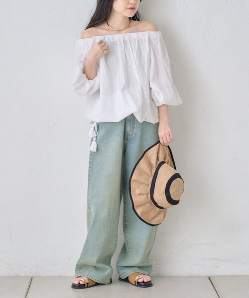 CIAOPANIC TYPY(チャオパニックティピー)の「【india】2WAY裾紐ギャザードビーブラウス(シャツ/ブラウス・レディース・ホワイト/レッド/ブラック/イエロー・ONE SIZE)」の10枚目の写真