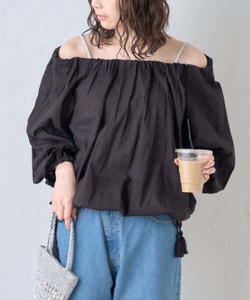 CIAOPANIC TYPY(チャオパニックティピー)の「【india】2WAY裾紐ギャザードビーブラウス(シャツ/ブラウス・レディース・ホワイト/レッド/ブラック/イエロー・ONE SIZE)」の14枚目の写真