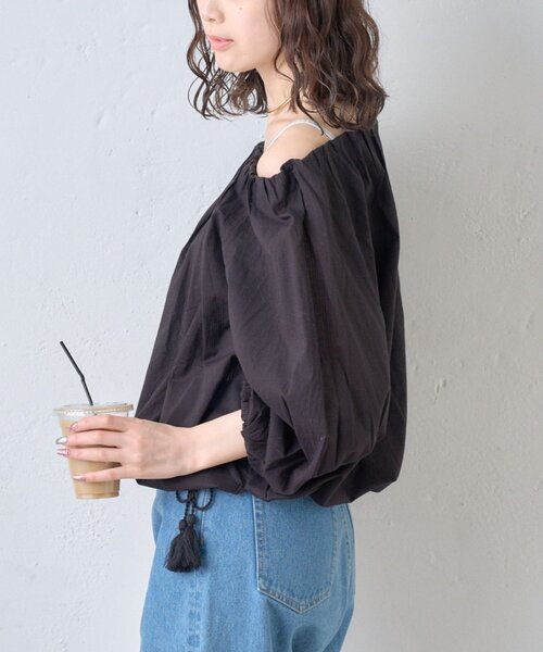 CIAOPANIC TYPY(チャオパニックティピー)の「【india】2WAY裾紐ギャザードビーブラウス(シャツ/ブラウス・レディース・ホワイト/レッド/ブラック/イエロー・ONE SIZE)」の16枚目の写真