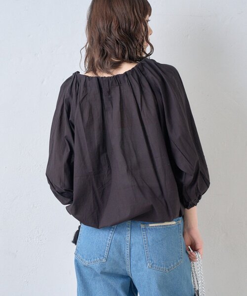 CIAOPANIC TYPY(チャオパニックティピー)の「【india】2WAY裾紐ギャザードビーブラウス(シャツ/ブラウス・レディース・ホワイト/レッド/ブラック/イエロー・ONE SIZE)」の19枚目の写真