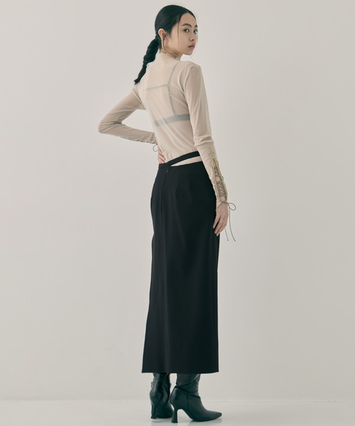 tanakadaisuke/タナカダイスケ】three long chain cut-out tight skirt