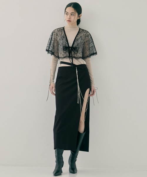 スカート tanakadaisuke tanakadaisuke/タナカダイスケ】three long chain cut-out tight skirt